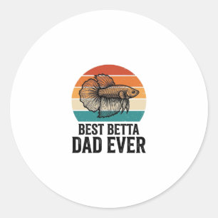 Best Betta Dad Ever Vintage Fish Design_1 Classic Round Sticker