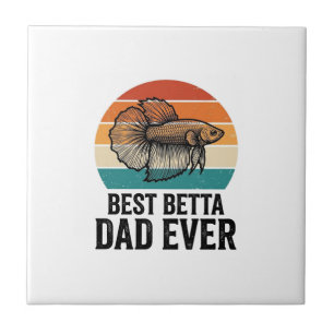Best Betta Dad Ever Vintage Fish Design_1 Tile