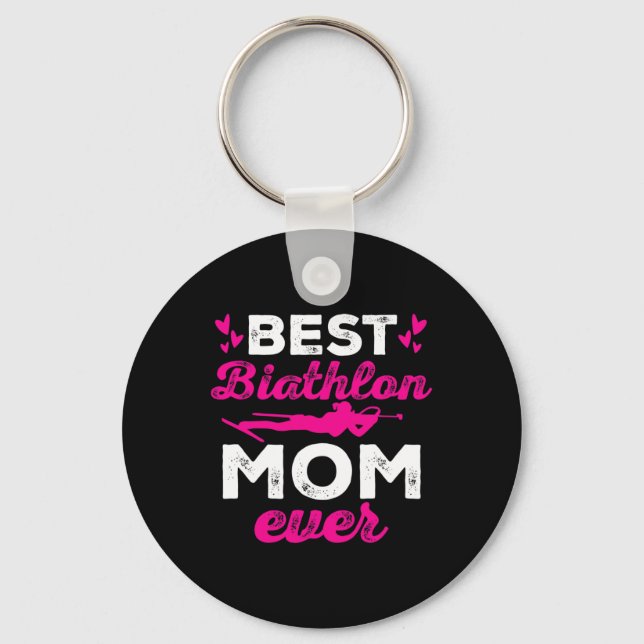 Best Biathlon Mum Ever Biathlete Mother Day  Key Ring (Front)