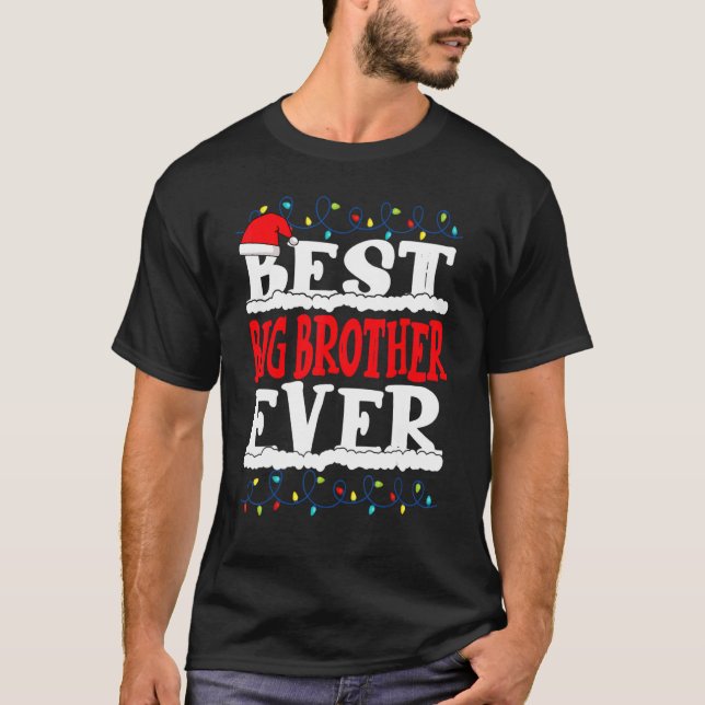 Best Big Brother Ever  Christmas Family Lights San T-Shirt (Front)