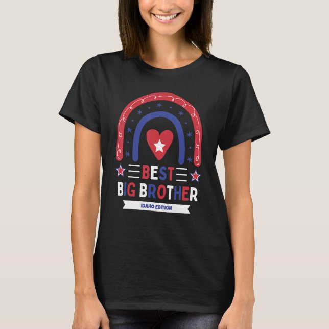 Best Big Brother Idaho Edition Boys Older Sibling T-Shirt (Front)