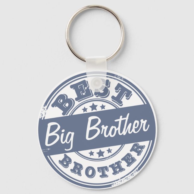 Best Big Brother - rubber stamp effect - Key Ring (Front)