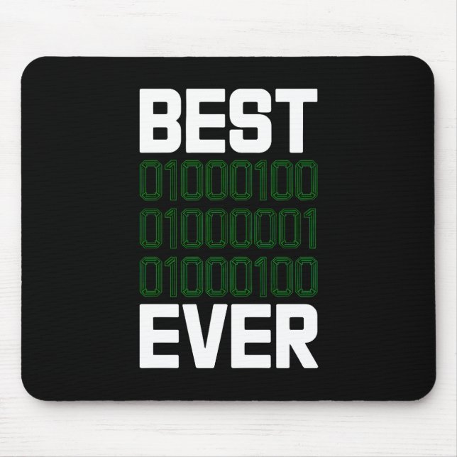 Best Binary DAD Ever Programmer Desk Mouse Mat (Front)