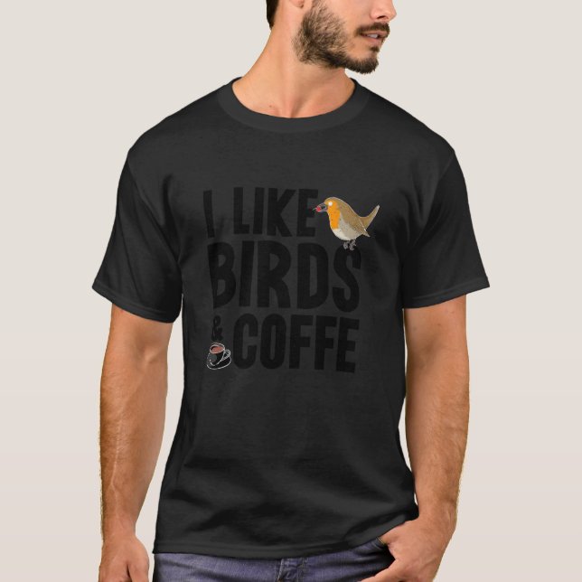 Best Bird Art For Men Women Birding Nerd Birder Bi T-Shirt (Front)