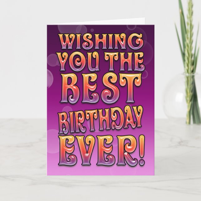 Best Birthday Ever - Birthday Card Colorful Purpl (Front)