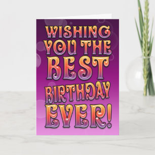 Best Birthday Ever - Birthday Card Colourful Purpl