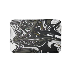 Best black and white abstract art, abstract paint bath mat