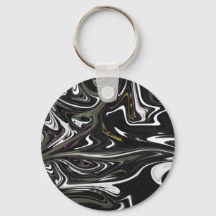 Best black and white abstract art, abstract paint key ring
