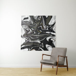 Best black and white abstract art, abstract paint tapestry