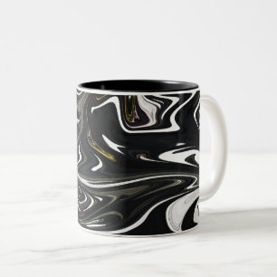 Best black and white abstract art, abstract paint Two-Tone coffee mug