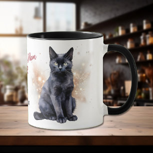 Best Black Cat Mum Ever Star Confetti Mug
