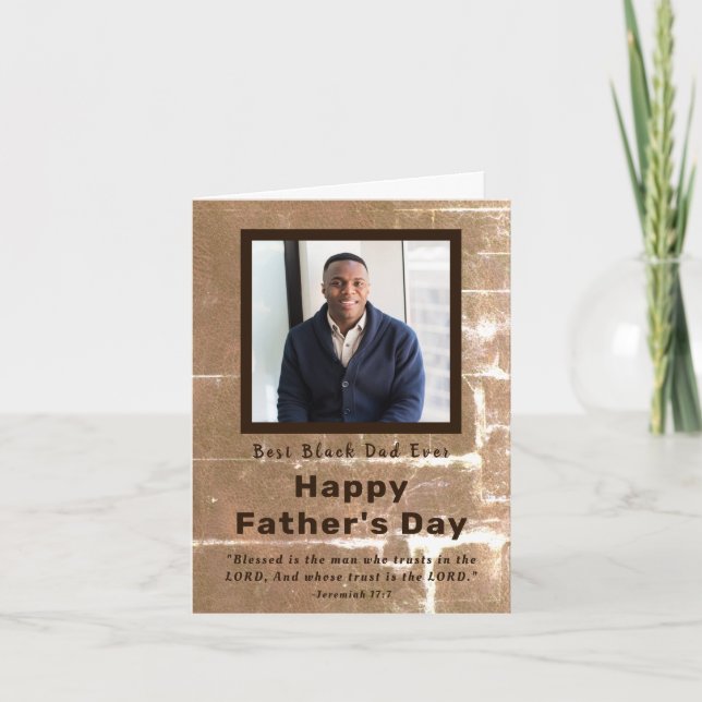 Best Black Dad Ever Father's Day Photo Card (Front)