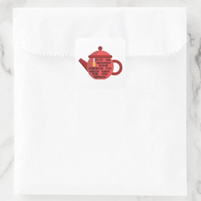 Best Black Teas Teapot Square Sticker (Bag)