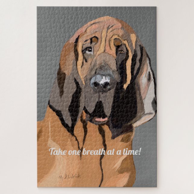 Best Bloodhound Smile Take one breath at a time. Jigsaw Puzzle (Vertical)