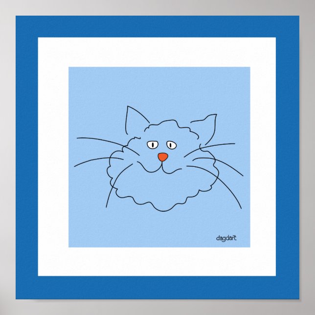 Best Blue Cat Poster Print (Front)