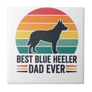 Best Blue Heeler Dad Ever Vintage Dog Dad Design_1 Tile