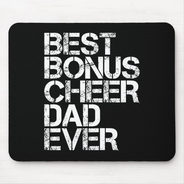 Best Bonus Cheer Dad Ever Cheerleading Stepdad Vin Mouse Mat (Front)