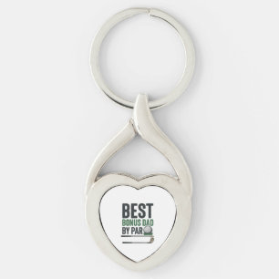 Best Bonus Dad by Par Golf Shirt Design_1 Key Ring