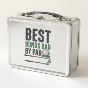 Best Bonus Dad by Par Golf Shirt Design_1 Metal Lunch Box