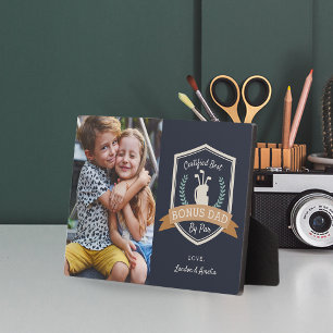 Best Bonus Dad By Par   Golf Stepdad Photo Plaque
