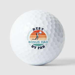 Best Bonus Dad By Par Retro Stepdad Fathers Day Golf Balls