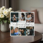 Best Bonus Dad Ever | Father's Day 6 Photo Collage Plaque<br><div class="desc">Send a beautiful personalised Father's Day gift to your bonus dad that he'll cherish forever. Special personalised Father's Day family photo collage to display your special family photos and memories. Our design features a simple 6-photo collage grid design with "Best Bonus Dad Ever" designed in a beautiful handwritten black script...</div>