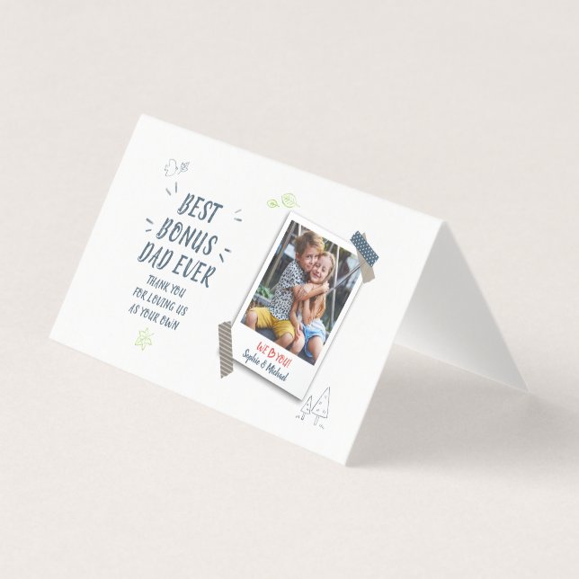 Best Bonus Dad Ever Fathers Day Kids Photo (Front)