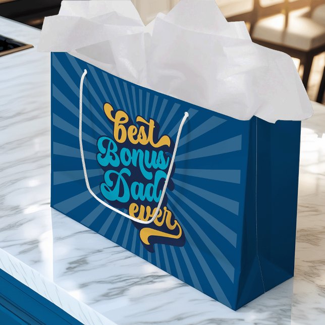 Best Bonus Dad Ever Father's Day Large Gift Bag (Creator Uploaded)