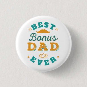 Best Bonus Dad Ever Fathers Day Modern 3 Cm Round Badge