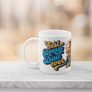 Best Bonus Dad Ever Fathers Day Photo Collage Coffee Mug