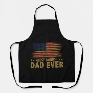 Best Bonus Dad Ever For Stepdad American Flag Apron