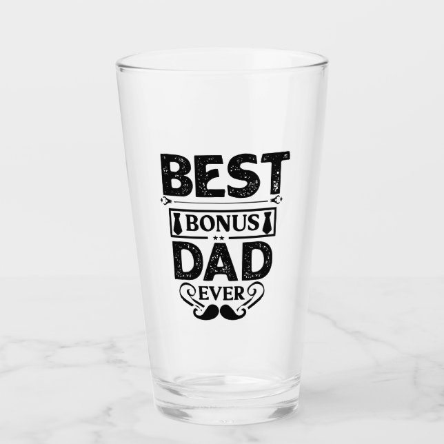 Best Bonus Dad Ever Glass (Front)