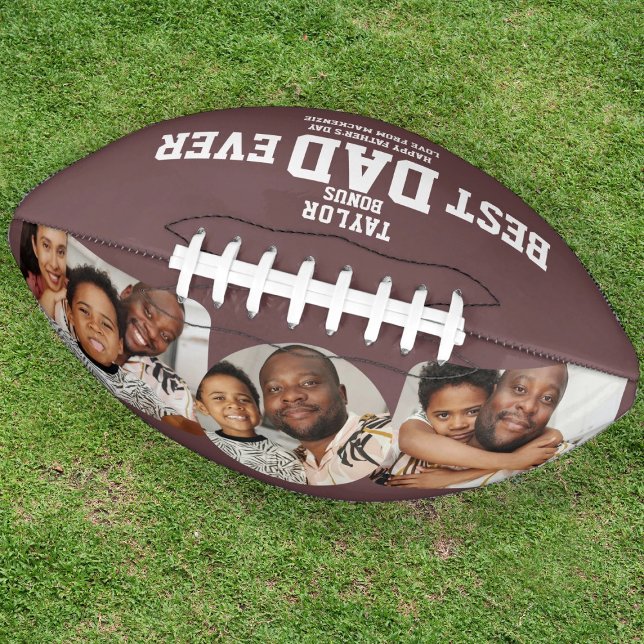 Best Bonus Dad Ever Personalised Photo and Text American Football (Best Bonus Dad Ever Personalized Photo and Text Football by Ricaso. Add photographs & text gifts)