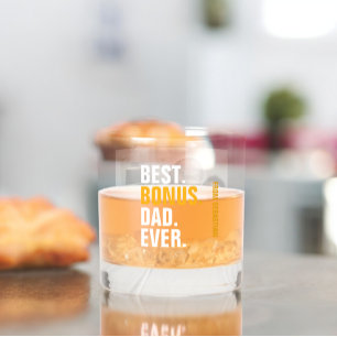 Best Bonus Dad Ever Personalised Photo and Text Whiskey Glass