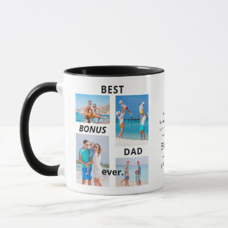 Best Bonus Dad Ever Stepdad 4 Photo Father's Day Mug