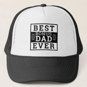 Best Bonus Dad Ever Stepdad Father's Day Black Trucker Hat