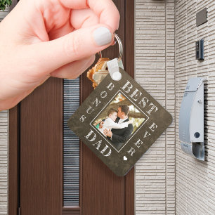 Best bonus dad ever stepdad Father's Day photo Key Ring