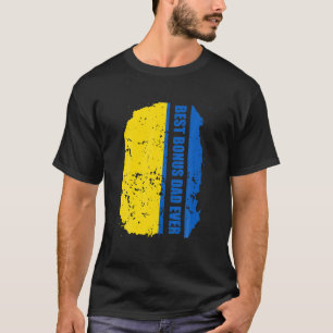 Best Bonus-Dad-Ever Ukraina Flag T Fatherday T-Shirt