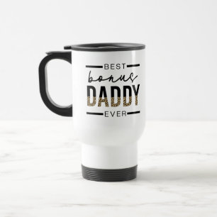 Best Bonus Daddy Ever Leopard Typography Travel Mug