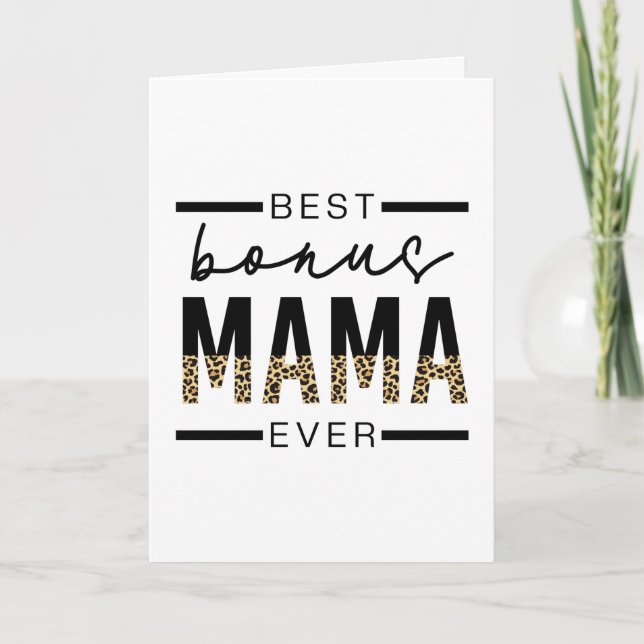 Best Bonus Mama Ever Gifts for Stepmom Card (Front)