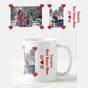 Best Bonus Mom EVER Heart Love 2 Photos Coffee Mug