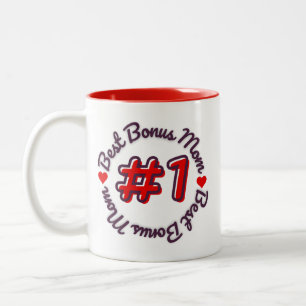 Best Bonus Mum #1 Mother's Day Two-Tone Coffee Mug