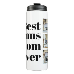 Best Bonus Mum Ever Mother's Day 3 Photo Collage Thermal Tumbler