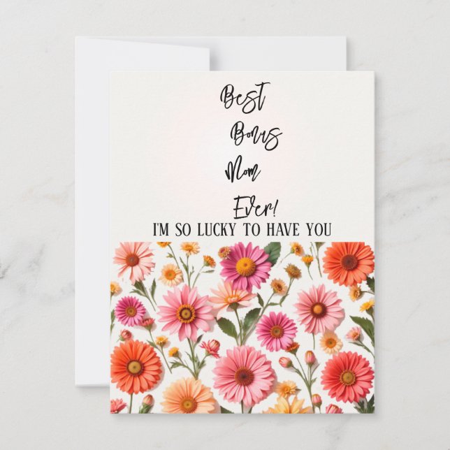 Best Bonus Mum Ever Mother's Day Card for Stepmom  (Front)