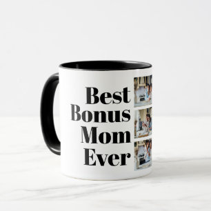 Best Bonus Mum Ever Stepmom gift 3 Photo Collage Mug
