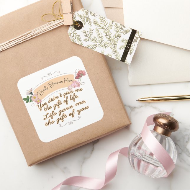 Best Bonus Mum Square Sticker (Gifting)