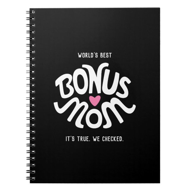 Best Bonus Mum Typography Notebook (Front)