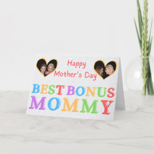 Best Bonus Mummy Custom Photo Mother's Day Card