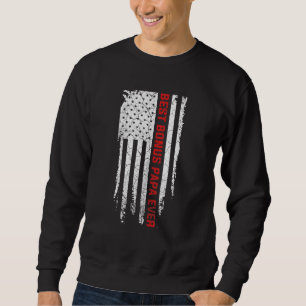 Best Bonus Papa Ever American Vintage Flag Father  Sweatshirt
