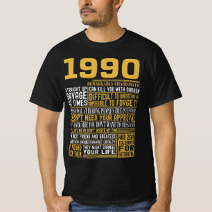 Best Born in 1990 Facts for Mens, Womens, Bday Gif T-Shirt